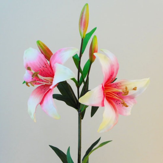 Silk Tiger Lilies Pink 77cm Artificial Flowers